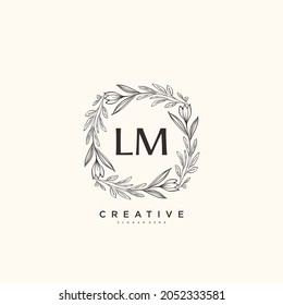 LM Beauty vector initial logo art, handwriting logo of initial signature, wedding, fashion, jewerly, boutique, floral and botanical with creative template for any company or business.