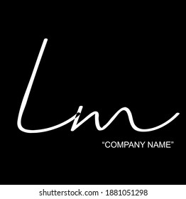 LM black background handwritten logo