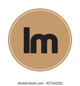 lm brown letters ,abstract background logo, design identity in circle, alphabet letter