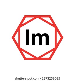 Icono de letras iniciales de nombre de empresa LM. Monograma LM.