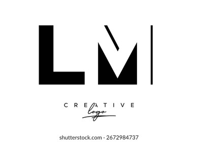 Logotipo creativo minimalista de espacio negativo de LM con monograma moderno para marca y logotipo de marca comercial con letras iniciales Diseño de logotipo para marca.