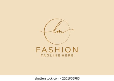 LM Feminine logo beauty monogram and elegant logo design, handwriting logo of initial signature, wedding, fashion, floral and botanical with creative template.