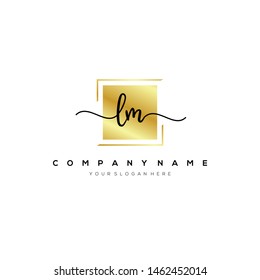 LM handwriting initial logo template vector.