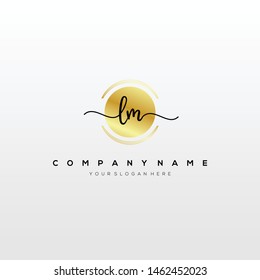 LM handwriting initial logo template vector.