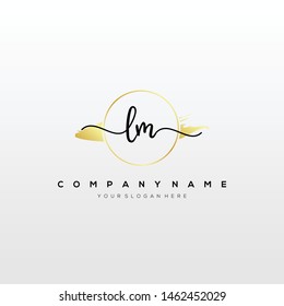LM handwriting initial logo template vector.