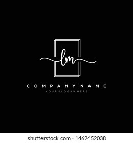 LM handwriting initial logo template vector.