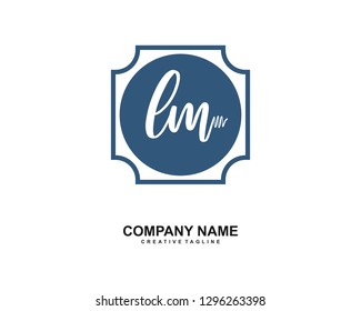 LM Initial Handwriting Logo Template Vector