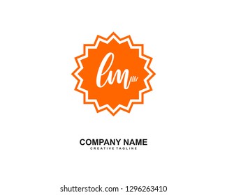 LM Initial Handwriting Logo Template Vector