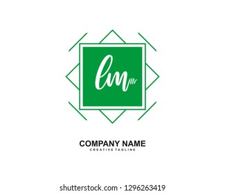LM Initial Handwriting Logo Template Vector