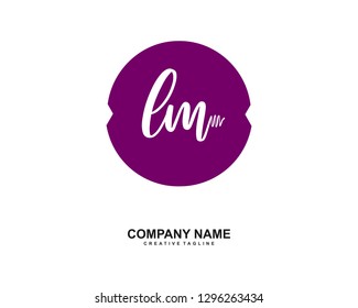 LM Initial Handwriting Logo Template Vector