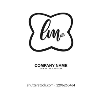 LM Initial Handwriting Logo Template Vector