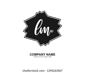 LM Initial Handwriting Logo Template Vector