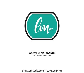 LM Initial Handwriting Logo Template Vector