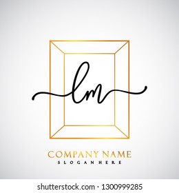 LM Initial Handwriting logo template vector