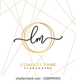 LM Initial Handwriting logo template vector