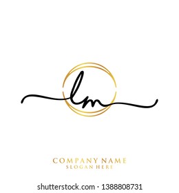 LM Initial handwriting logo template