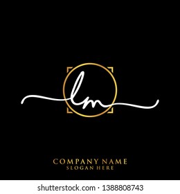 LM Initial handwriting logo template