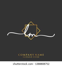 LM Initial handwriting logo template