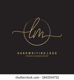 LM Initial handwriting logo template vector