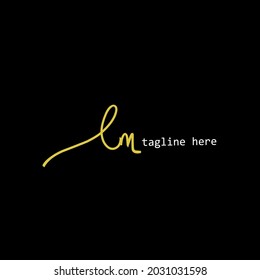 Lm initial handwriting logo template vector