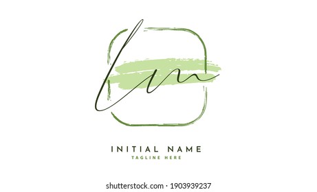 Lm Initial handwriting logo vector
