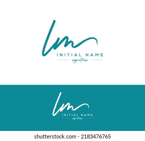 LM Initial letter. LM handwriting and signature logo design template vector