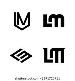 Plantilla de diseño de icono de letra inicial de Lm