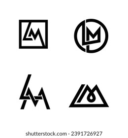 Lm initial Letter icon design template