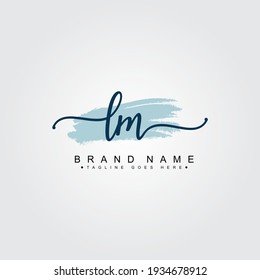 LM Initial Letter Logo - Handwritten Signature Logo