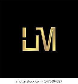 LM  Initial logo Capital Letters Gold colors