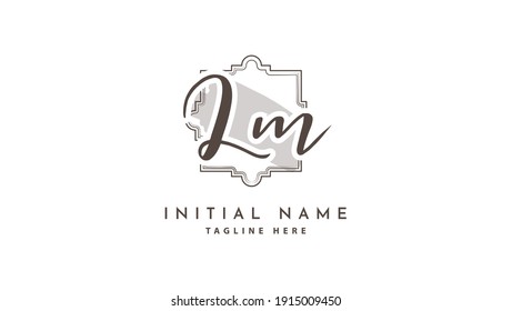 LM Initials, handwriting logo vector