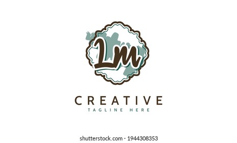 LM Initials, handwriting logo vector