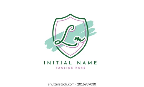 LM Initials, handwriting logo vector