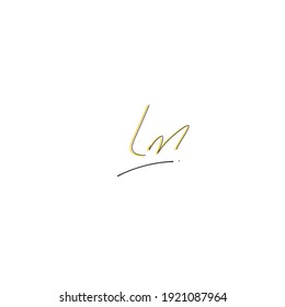Lm isolated white background initial vector elegant handwriting signature for identity