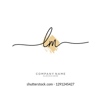 LM L M Initial Handwriting Logo Template