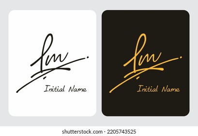 Lm L m initial handwriting Lm initial handwriting signature logo template vector hand lettering for designs or for identity
