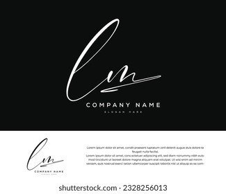 lm l m initial letter handwriting and signature logo	