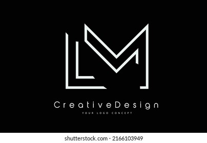 LM L M Letter Logo Design in White Colors. Creative Modern Letters Vector Icon Logo Illustration.