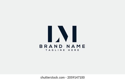 LM l m moderna letra del alfabeto creativa plantilla de icono