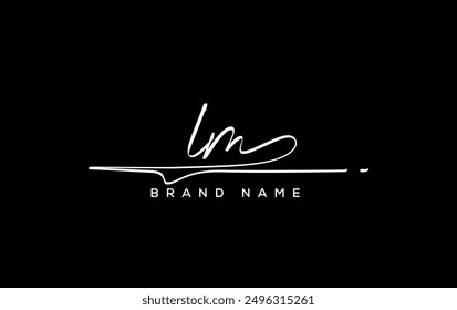 LM letter beauty handwriting vector logo. 
