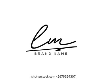 LM letter elegant cursive beauty handwriting logo.