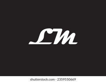 Diseño del logotipo de la carta LM y diseño del logotipo inicial