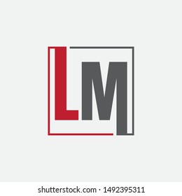 LM letter logo design with shape
