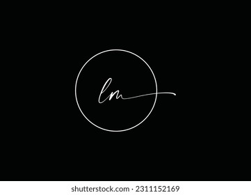  Diseño del logotipo de la carta LM y logotipo vectorial