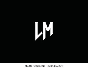  Diseño del logotipo de la carta LM y logotipo vectorial