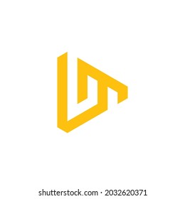 LM Letter in Play Button Logo Design Vector
