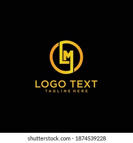 lm logo with attractive shape with vector premium gold color part 2