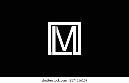 LM logo design concept with background. Modern Trendy alphabet vector design.