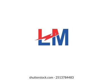 Plantilla del icono del Vector del diseño del logotipo de LM con el fondo blanco