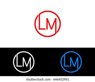 Lm Logo. Letter Design Vector with Red and Black Gold Silver Colors
